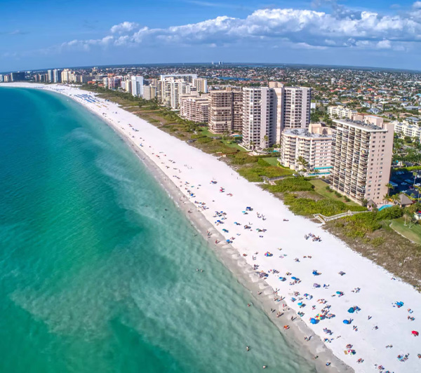 Aerial view of the Naples, Florida skyline