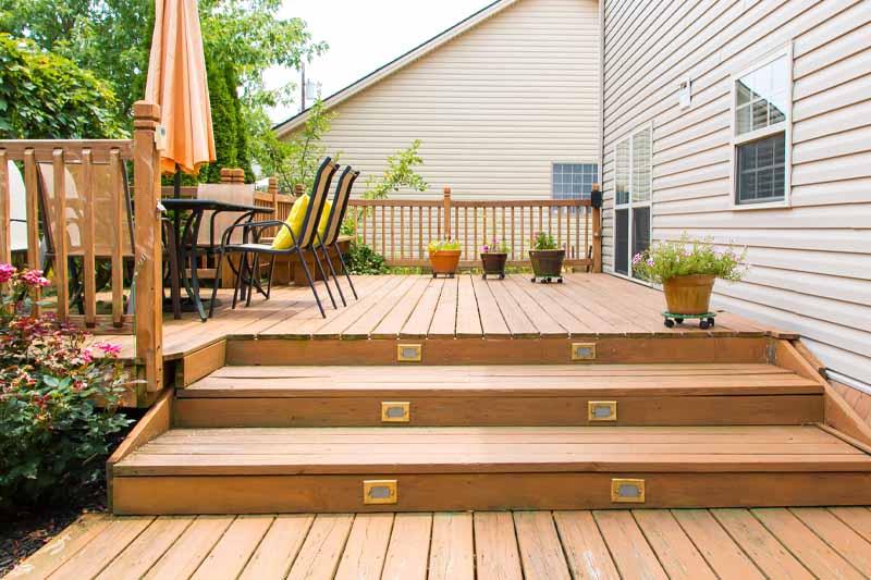 Image of a finished wooden deck